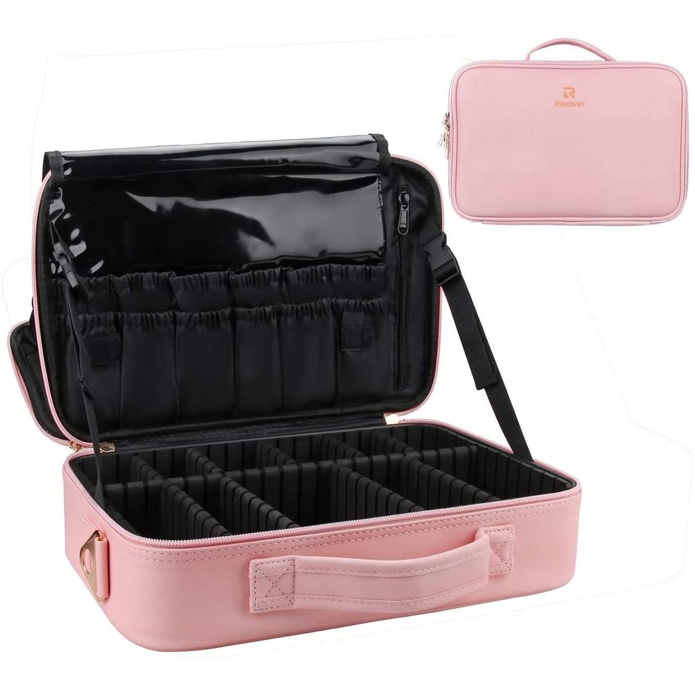 Travel Makeup Train Case Makeup Cosmetic Case Organizer Portable Artist😍